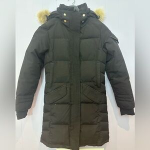 Black Puffer Coat with real removable Fur  Outdoor Survival Canada Canada Goose
